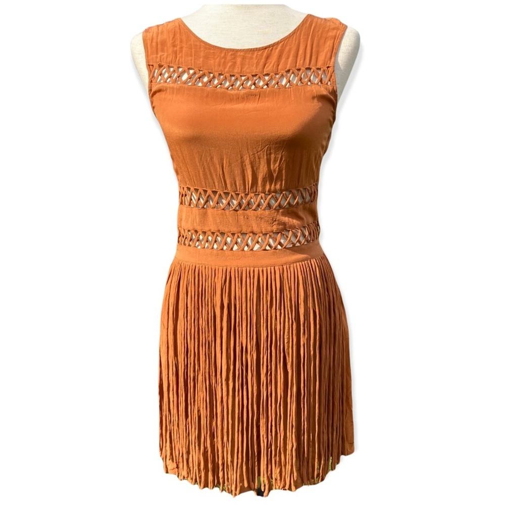 OPENING CEREMONY Cutout Fringe Southwestern Sleeveless Dress Festival